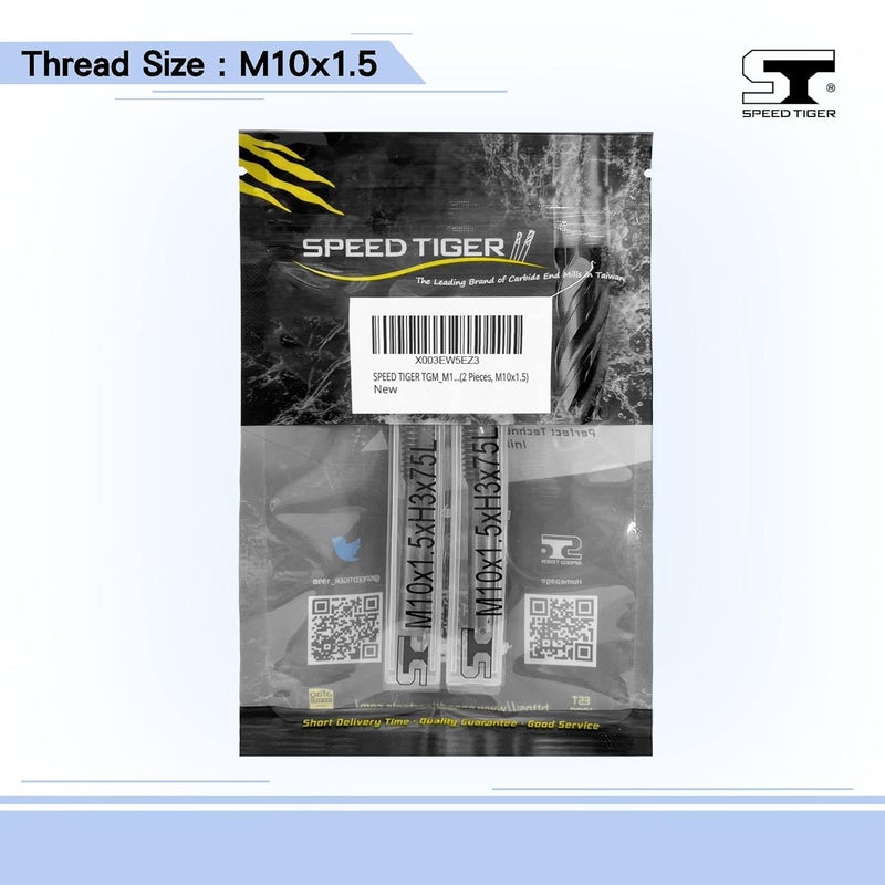 SPEED TIGER TGM_M10x1.5 HSS Spiral Point Taps, Metric M10x1.5mm H3 Tolerance, Uncoated 3 Straight Flutes – Made in Taiwan (2 Pieces, M10x1.5) - Image 5